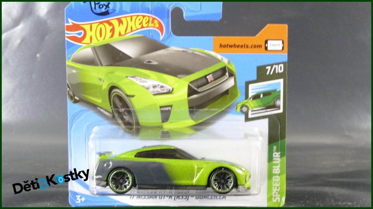 Angličák Hot Wheels Autíčko '17 Nissan GT-R (R35) - Guaczilla (SPEED BLUR)