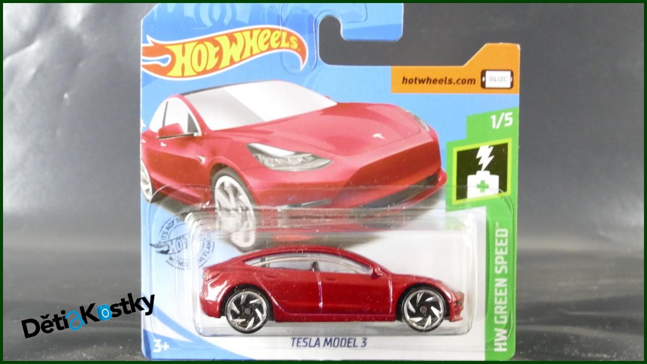 Angličák Hot Wheels Autíčko Tesla Model 3 (HW GREEN SPEED)