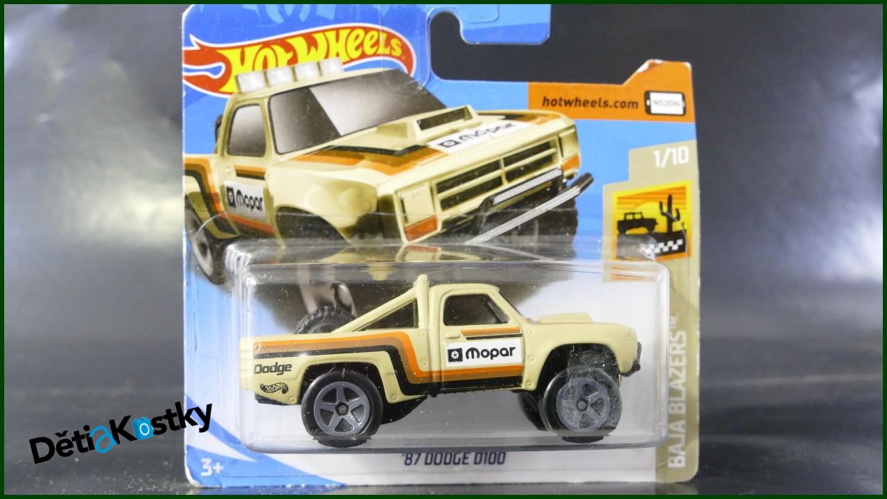 Angličák Hot Wheels Autíčko '87 Dodge D100 (BAJA BLAZERS)
