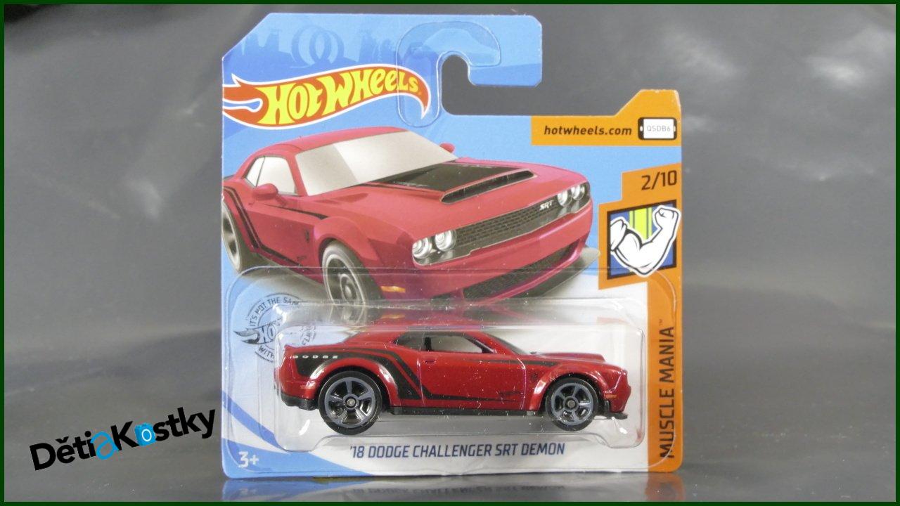 Angličák Hot Wheels Autíčko '18 Dodge Challenger SRT Demon (MUSCLE MANIA)