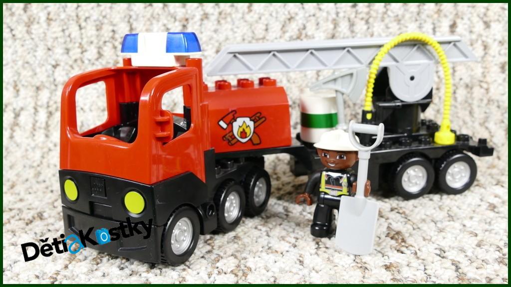 Lego® Duplo® Hasičské Auto s Návěsem, Žebříkem a Majáčkem