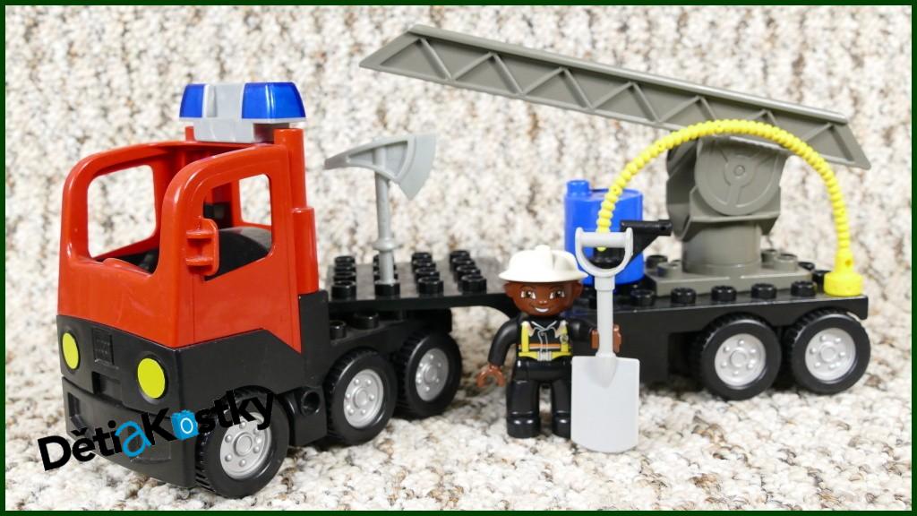 Lego® Duplo® Hasičské Auto s Návěsem, Žebříkem a Majáčkem