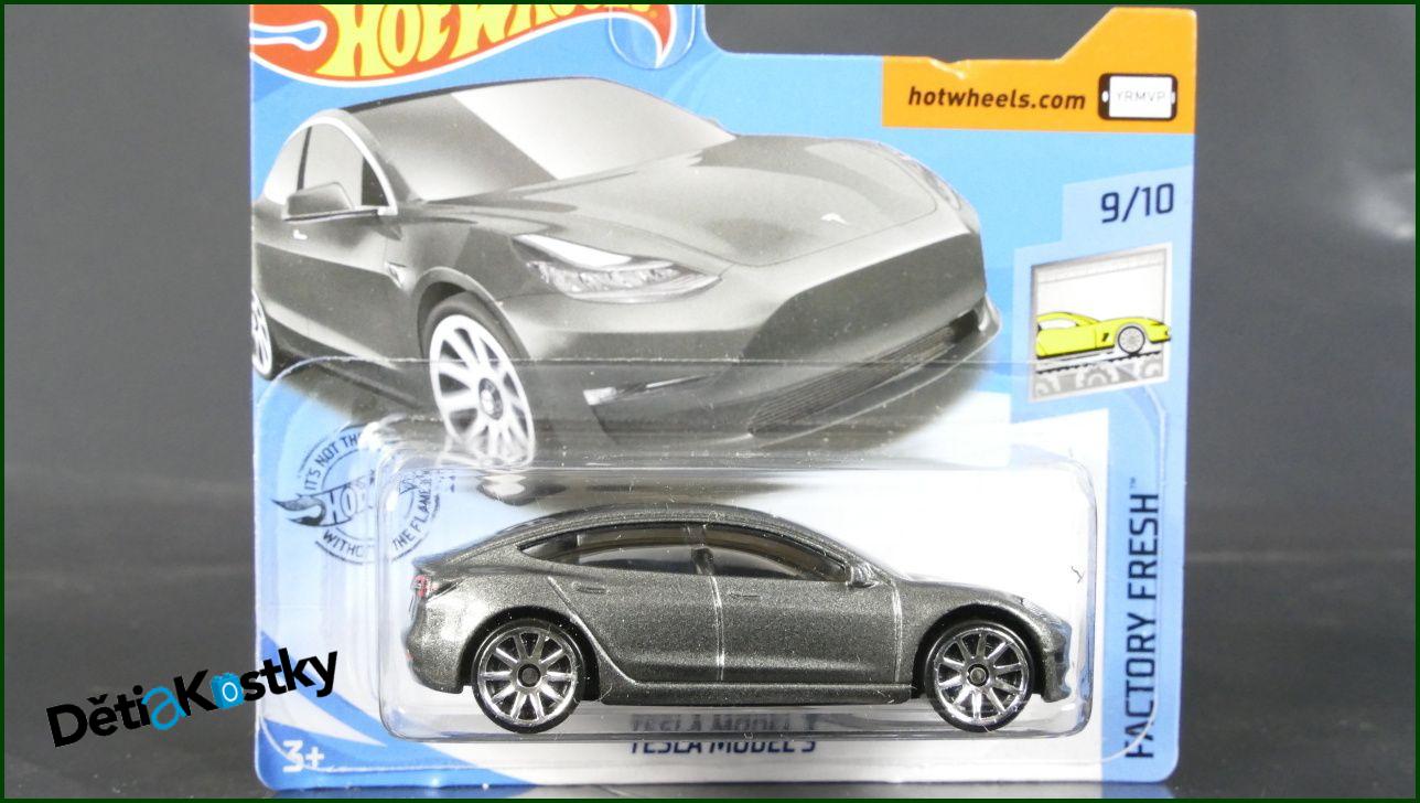 Model Angličák Hot Wheels Autíčko Tesla Model 3 (HW DREAM GARAGE)