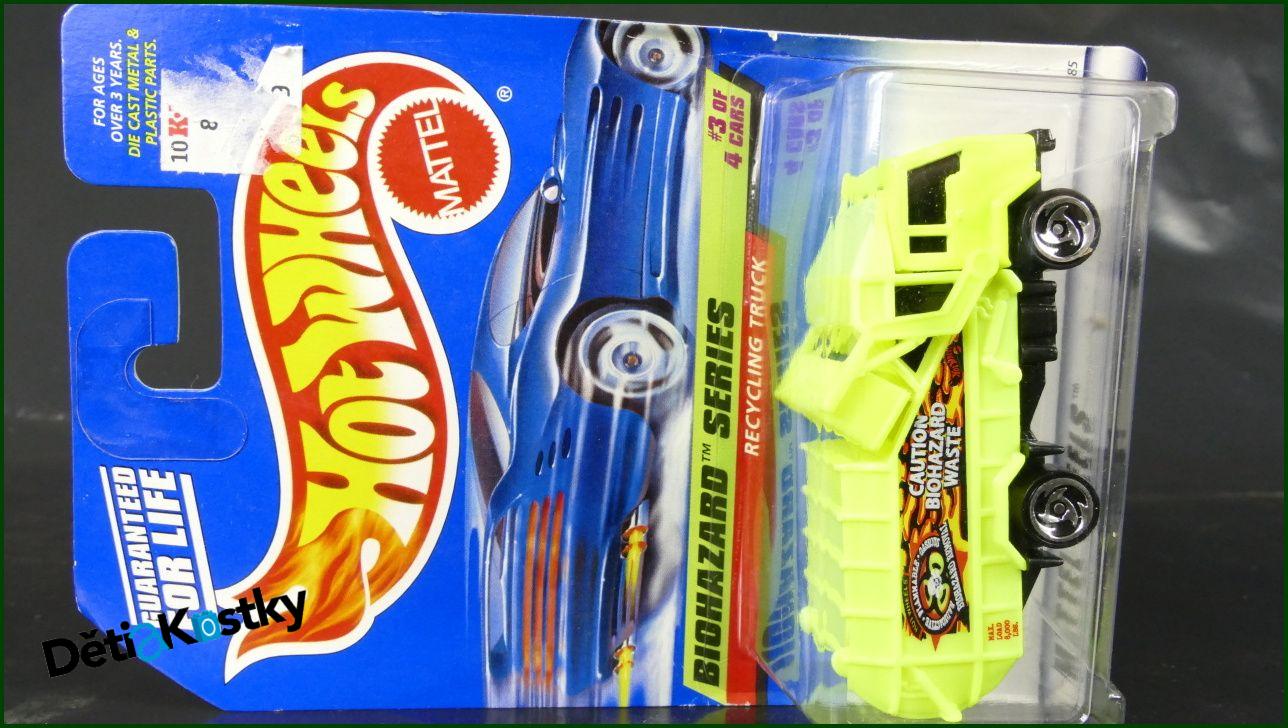 Model Angličák Hot Wheels Autíčko Recycling Truck (BIOHAZARD SERIES)