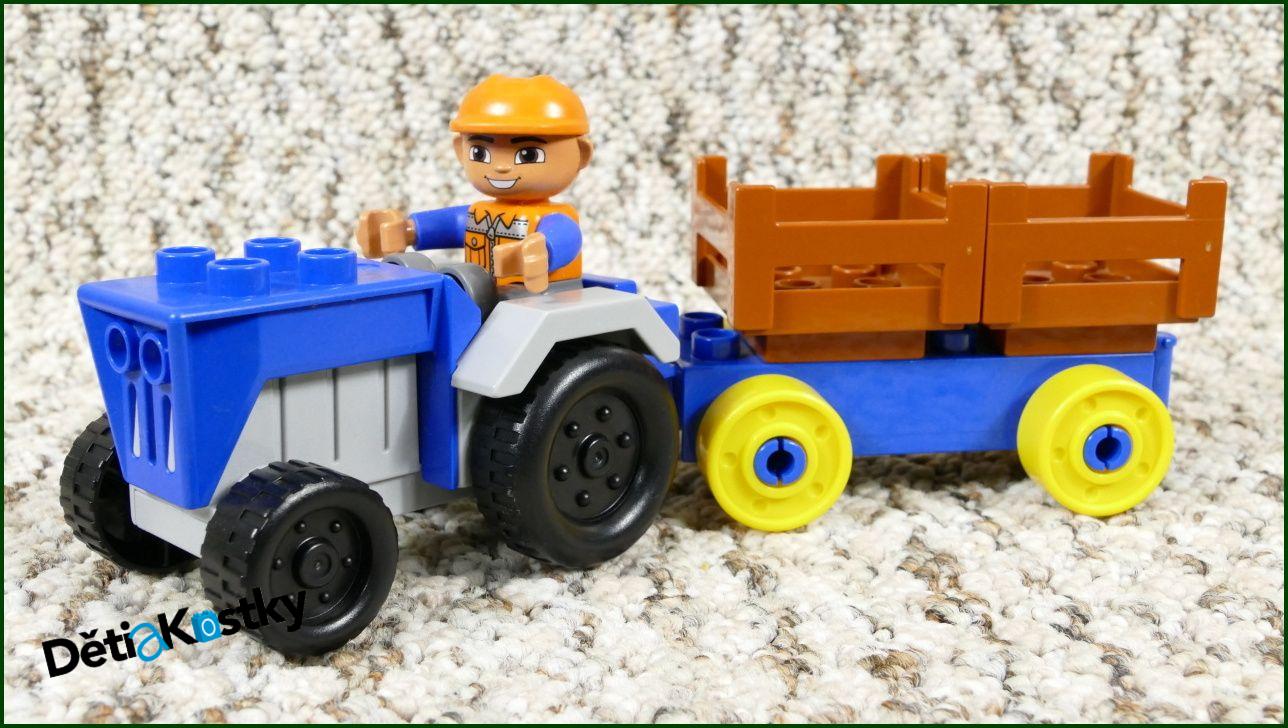 Lego® Duplo® Traktor Malý Modrý/Modrý Vozík s Přepravkami