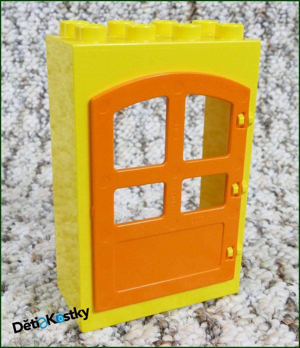 Lego® Duplo® Kostka s Dveřmi Žlutá Vysoká - Oranžové Dveře