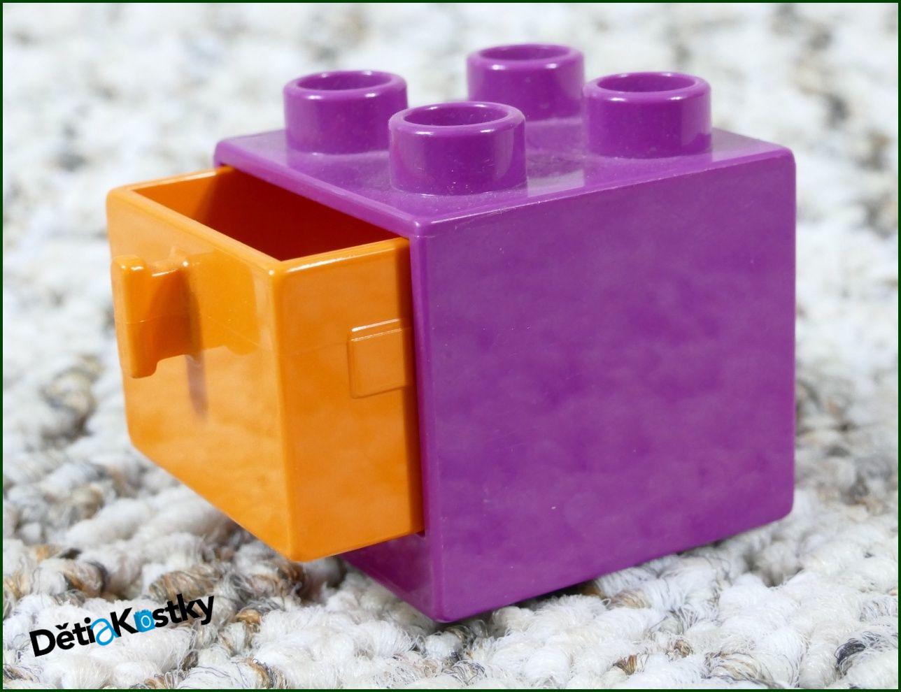 Lego® Duplo® Skříňka Malá Tmavě Růžová/Oranžový Šuplík
