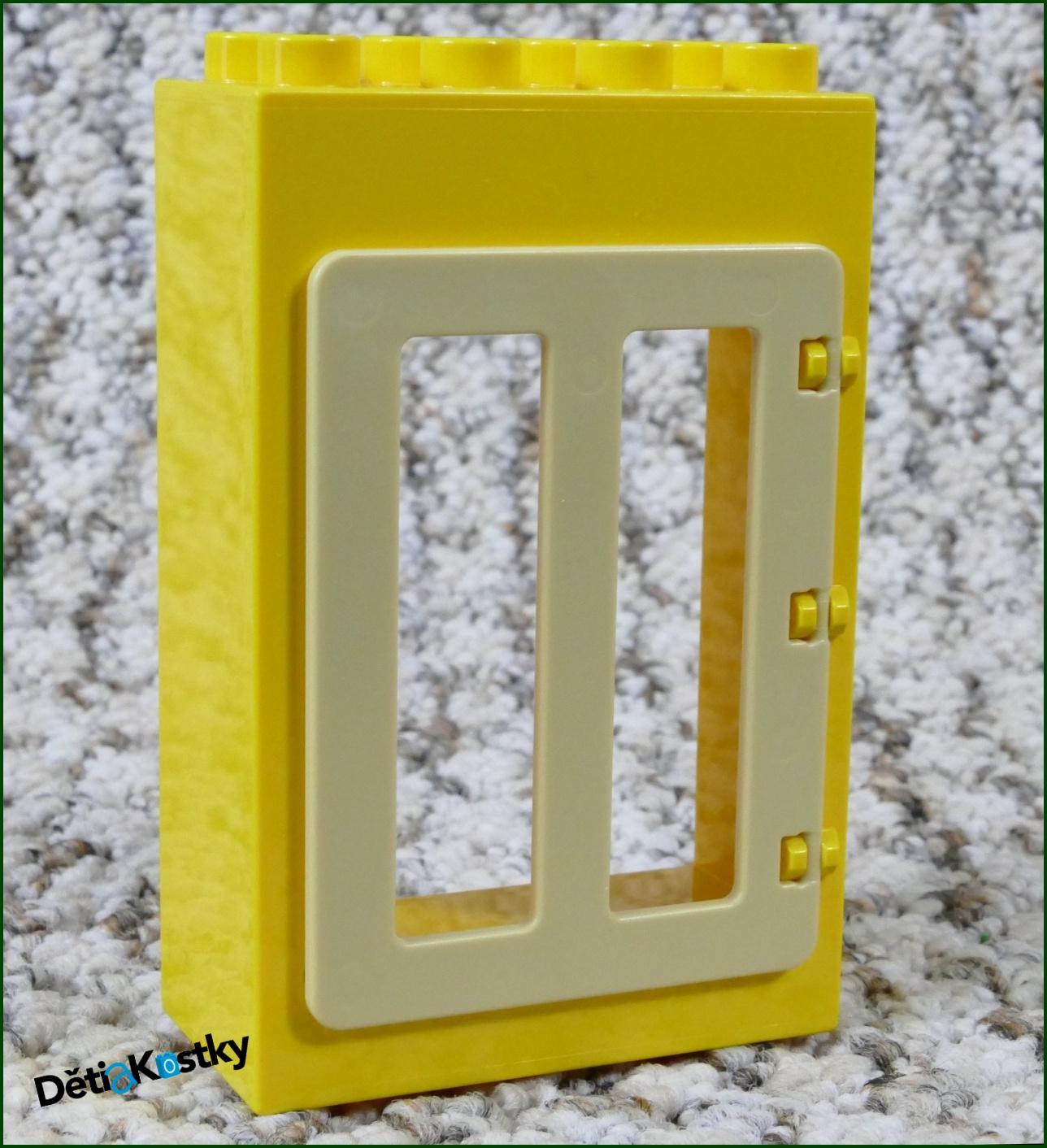 Lego® Duplo® Kostka s Dveřmi Žlutá Vysoká - Béžové Dveře