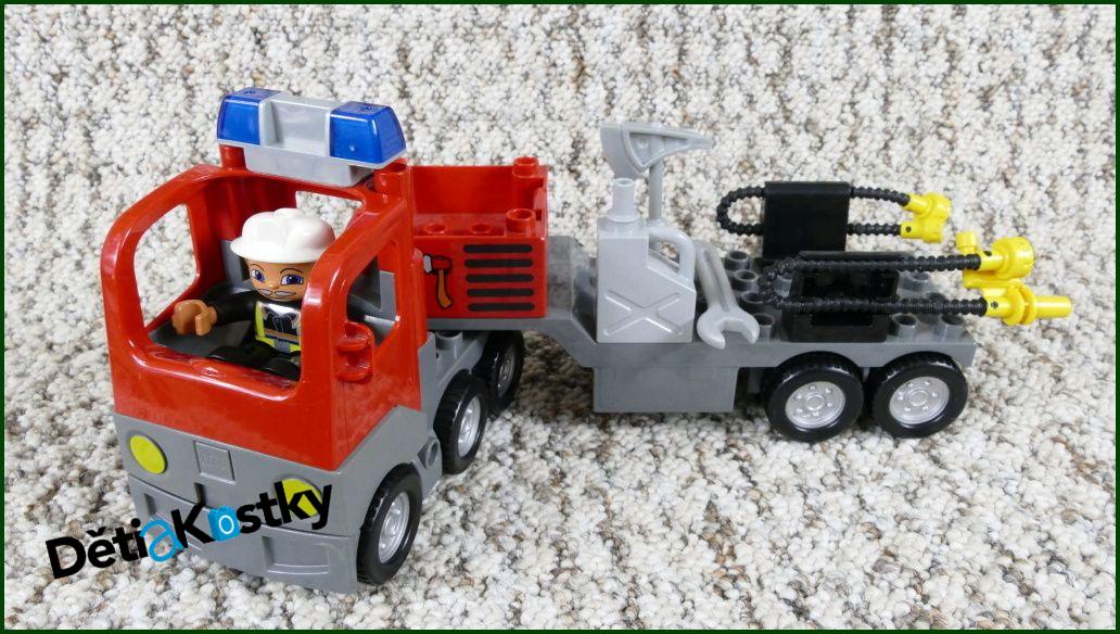 Lego® Duplo® Hasičské Auto s Návěsem a Majáčkem