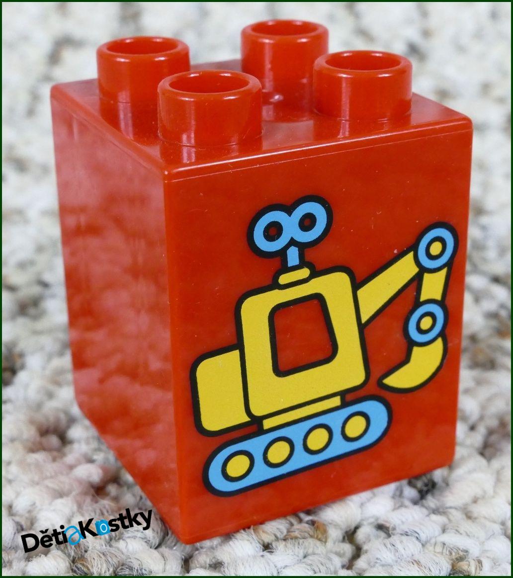 Lego® Duplo® Kostka 2x2x2 Červená Bagr