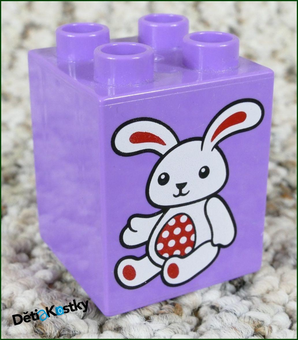 Lego® Duplo® Kostka 2x2x2 Fialová Zajíček