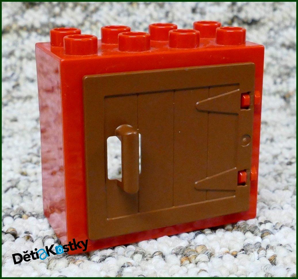 Lego® Duplo® Kostka s Hnědými Dveřmi Červená