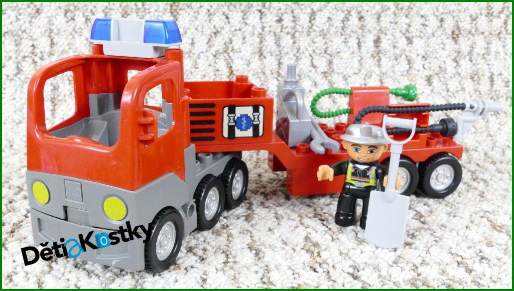 Lego® Duplo® Hasičské Auto s Návěsem a Majáčkem