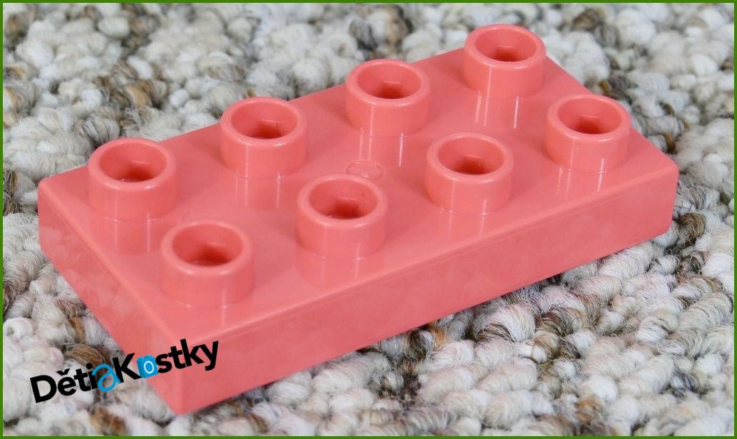 Lego® Duplo® Podložka/Destička 2x4 Fosforově Růžová