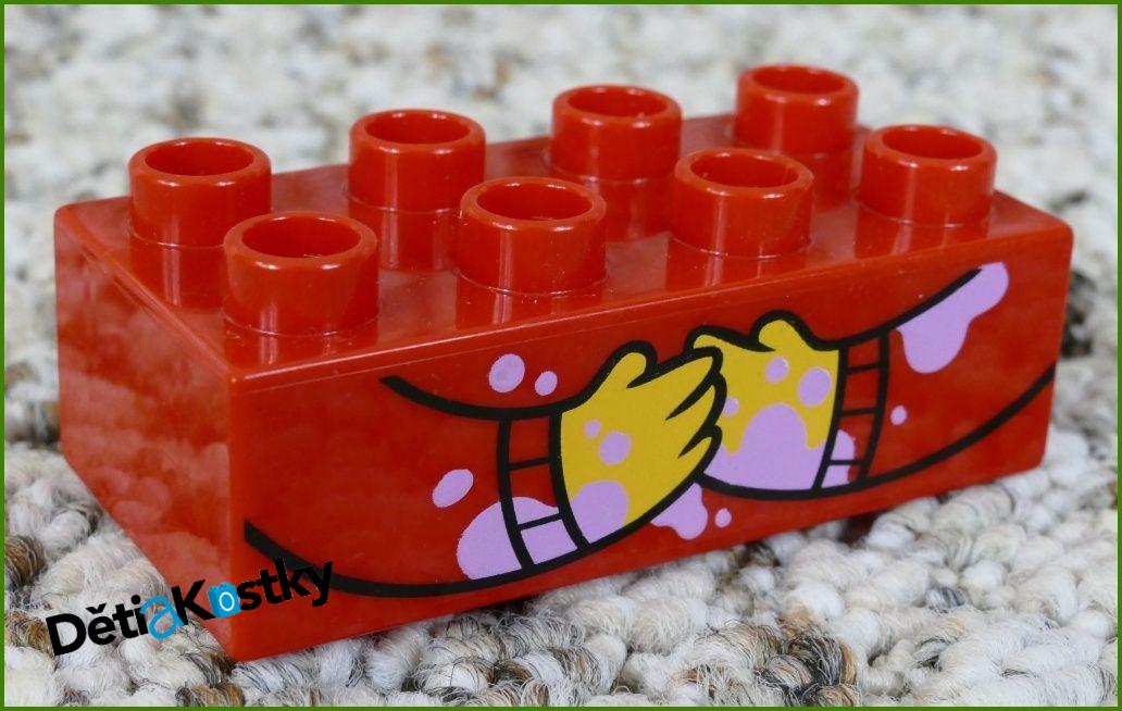 Lego® Duplo® Kostka 2x4 Červená Ruce - Růžové Skvrny
