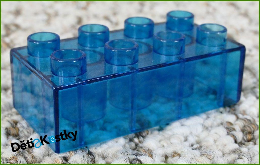 Lego® Duplo® Kostka 2x4 Průhledná Tmavě Modrá