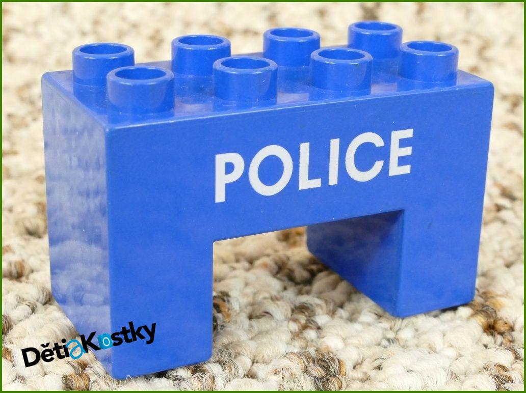 Lego® Duplo® Kostka Podstavec Mostu 2x4 Modrý - Policie