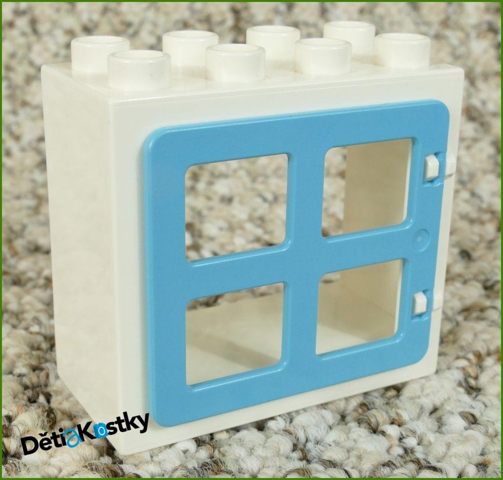 Lego® Duplo® Kostka s Oknem Bílá - Tyrkysové Okno