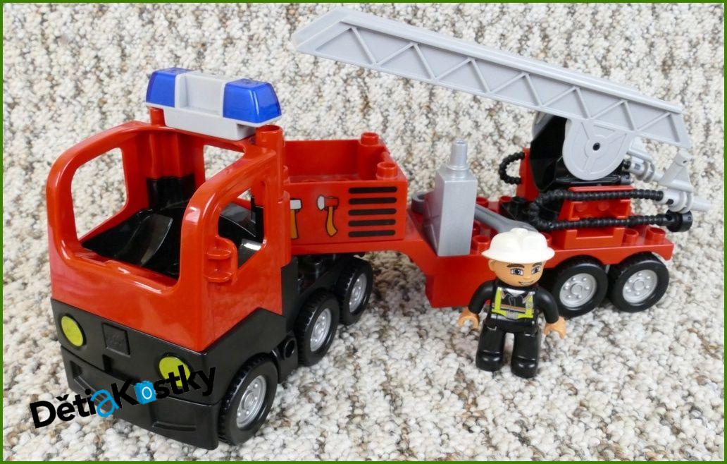 Lego® Duplo® Hasičské Auto s Návěsem, Žebříkem a Majáčkem