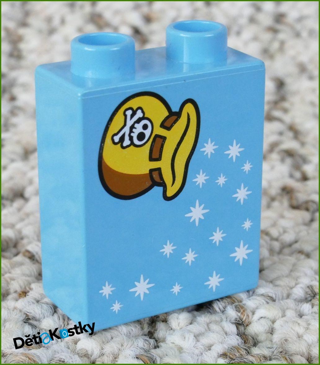 Lego® Duplo® Kostka 1x2x2 Světle Tyrkysová - Pytlík s Práškem (Jake)