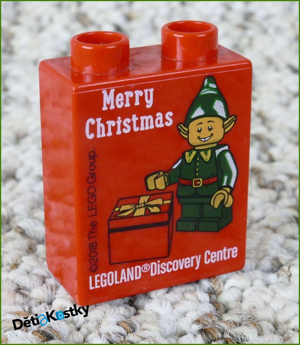 Lego® Duplo® Kostka 1x2x2 Červená - Merry Christmas 2018