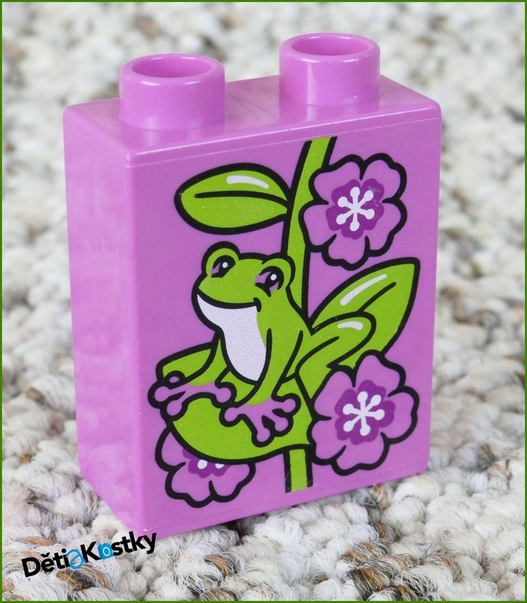 Lego® Duplo® Kostka 1x2x2 Tmavě Růžová - Žabička