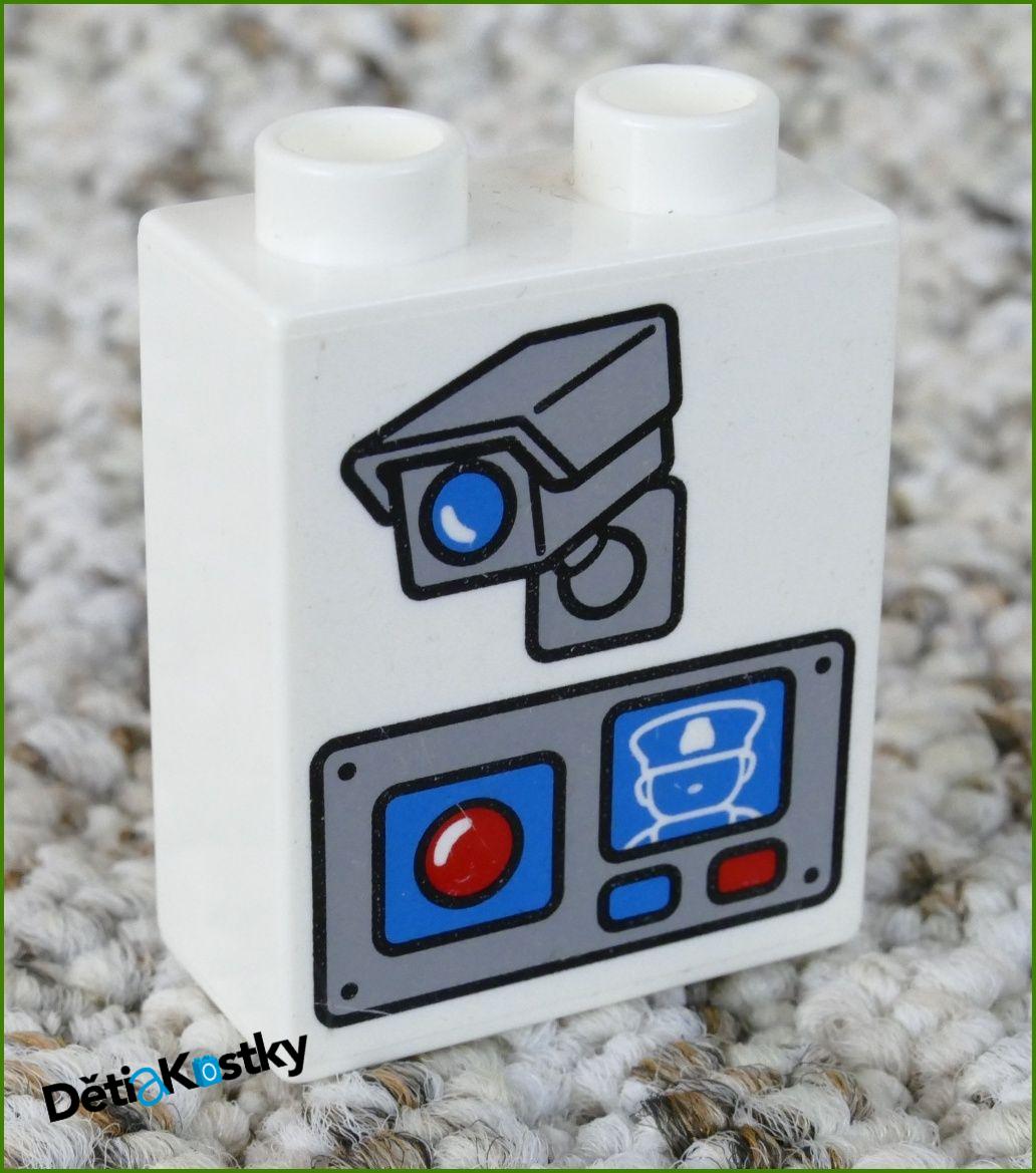 Lego® Duplo® Kostka 1x2x2 Bílá - Policejní Kamera