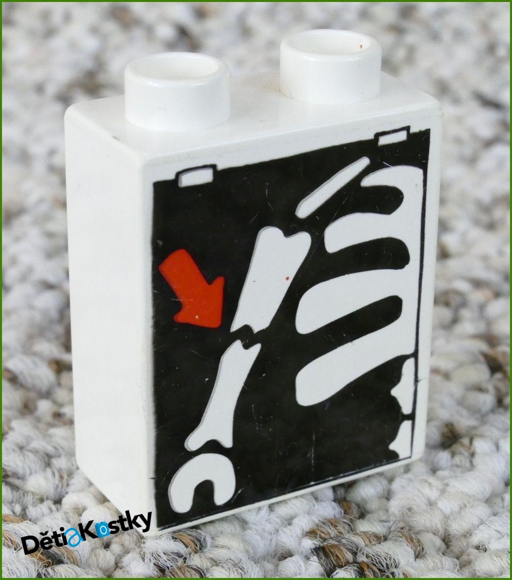 Lego® Duplo® Kostka 1x2x2 Bílá - Rentgen Ruky