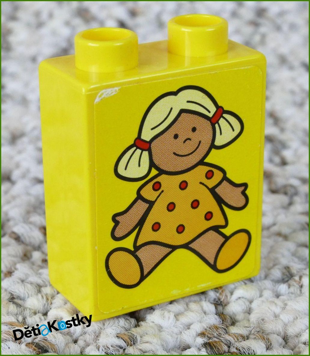 Lego® Duplo® Kostka 1x2x2 Žlutá - Panenka (Nálepka)