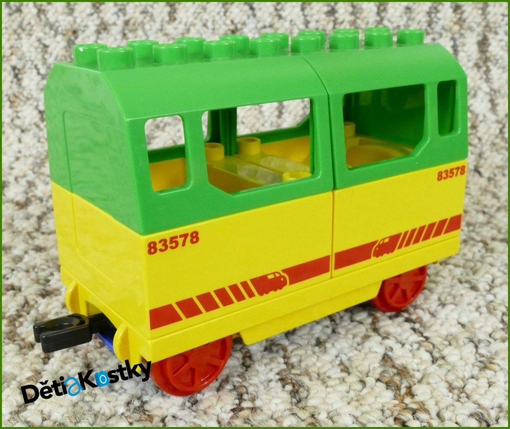 Lego® Duplo® Vagon Pro Cestující - Žlutý Podvozek/Zelené Střechy