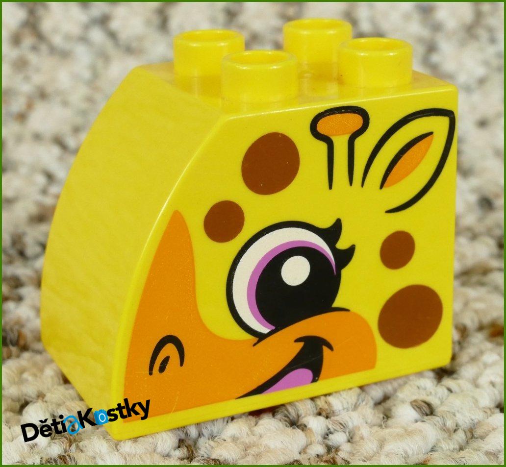 Lego® Duplo® Kostka 2x3x2 Zaoblená Žlutá - Hlava Žirafy