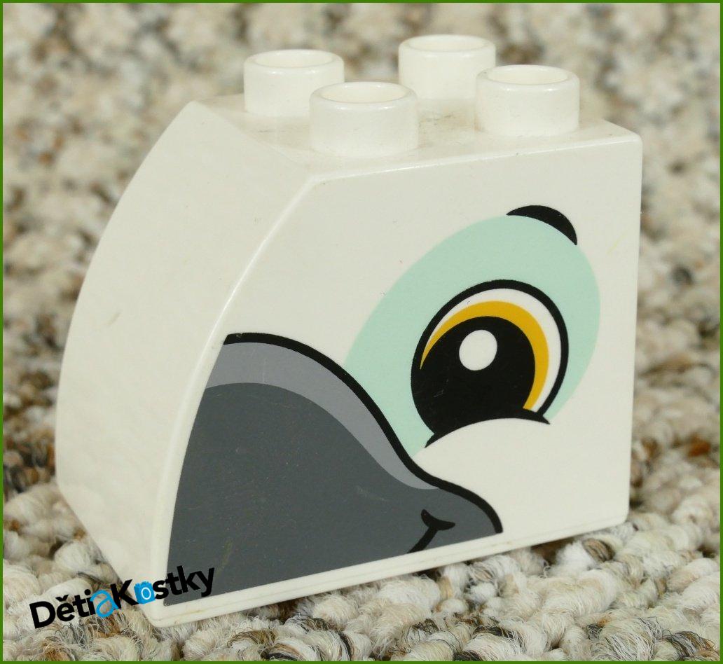 Lego® Duplo® Kostka 2x3x2 Zaoblená Bílá - Hlava Papouška