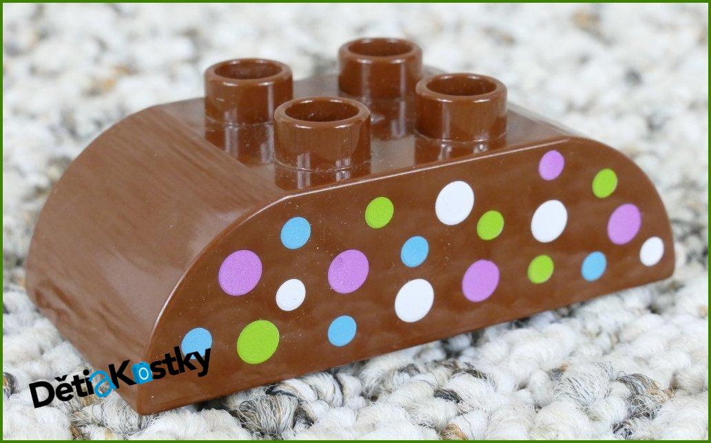 Lego® Duplo® Kostka 2x4 Zaoblená Hnědá - Barevné tečky
