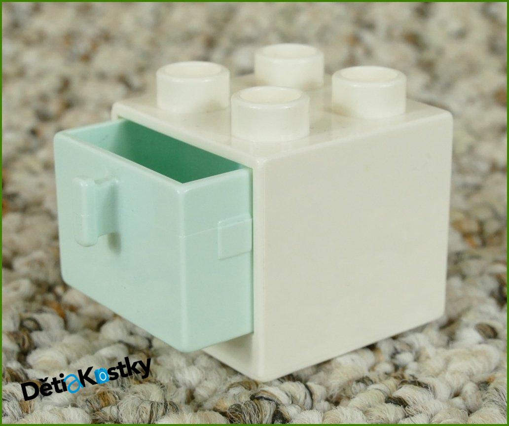 Lego® Duplo® Skříňka Malá Bílá/Světlounce Zelený Šuplík