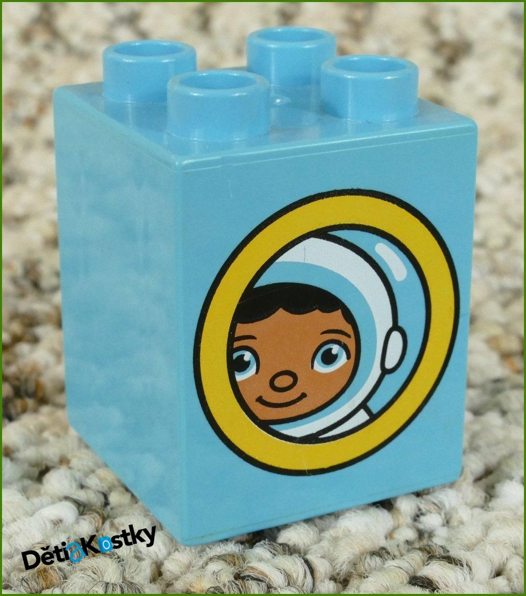 Lego® Duplo® Kostka 2x2x2 Tyrkysová - Holčička a Kosmonaut