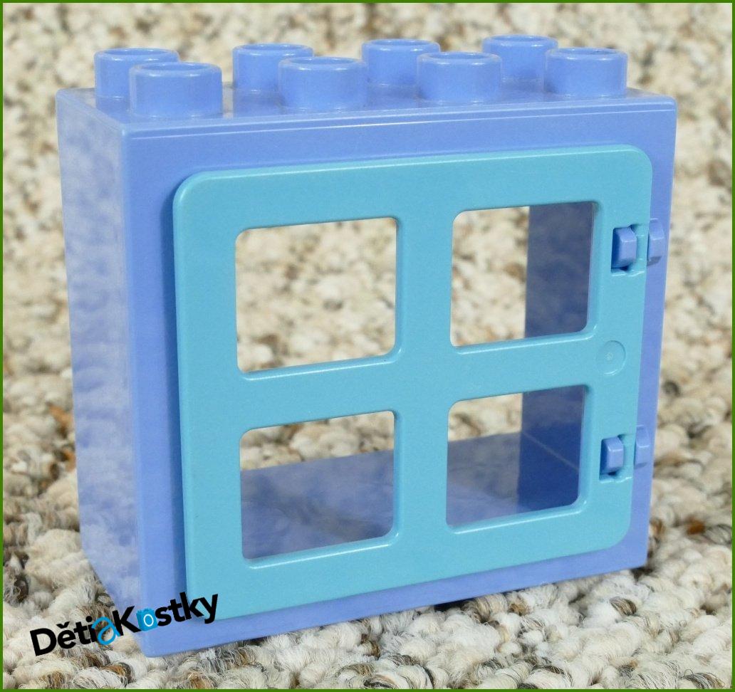 Lego® Duplo® Kostka s Oknem Světle Modrá - Tyrkysové Okno Hranaté
