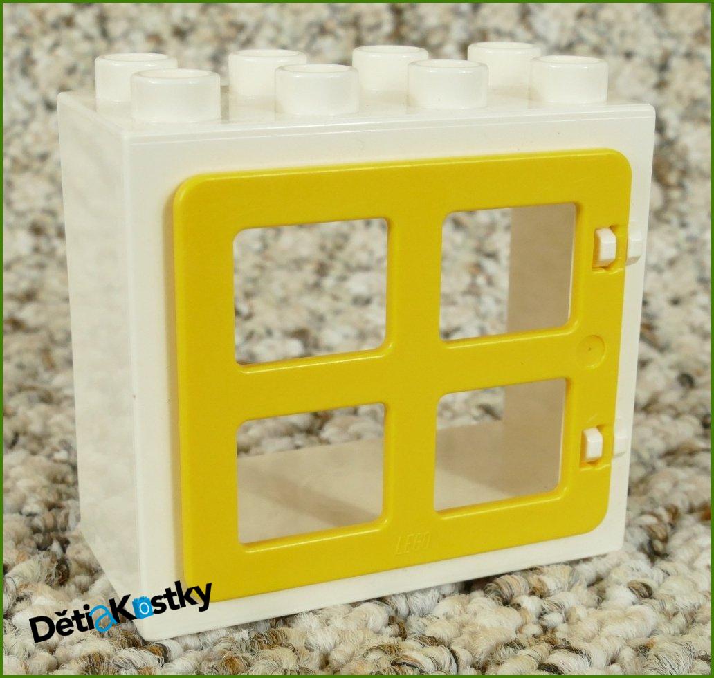 Lego® Duplo® Kostka s Oknem Bílá - Žluté Okno Hranaté
