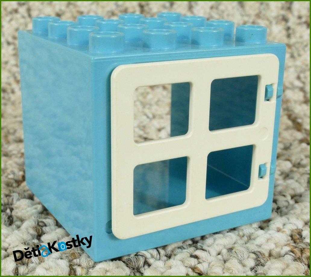 Lego® Duplo® Kostka s Oknem 4x4x4 Tyrkysová - Bílé Okno