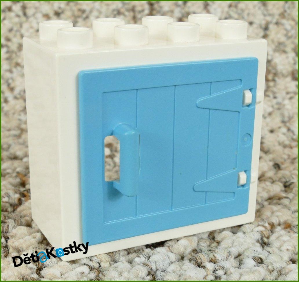 Lego® Duplo® Kostka s Tyrkysovými Dveřmi Bílá