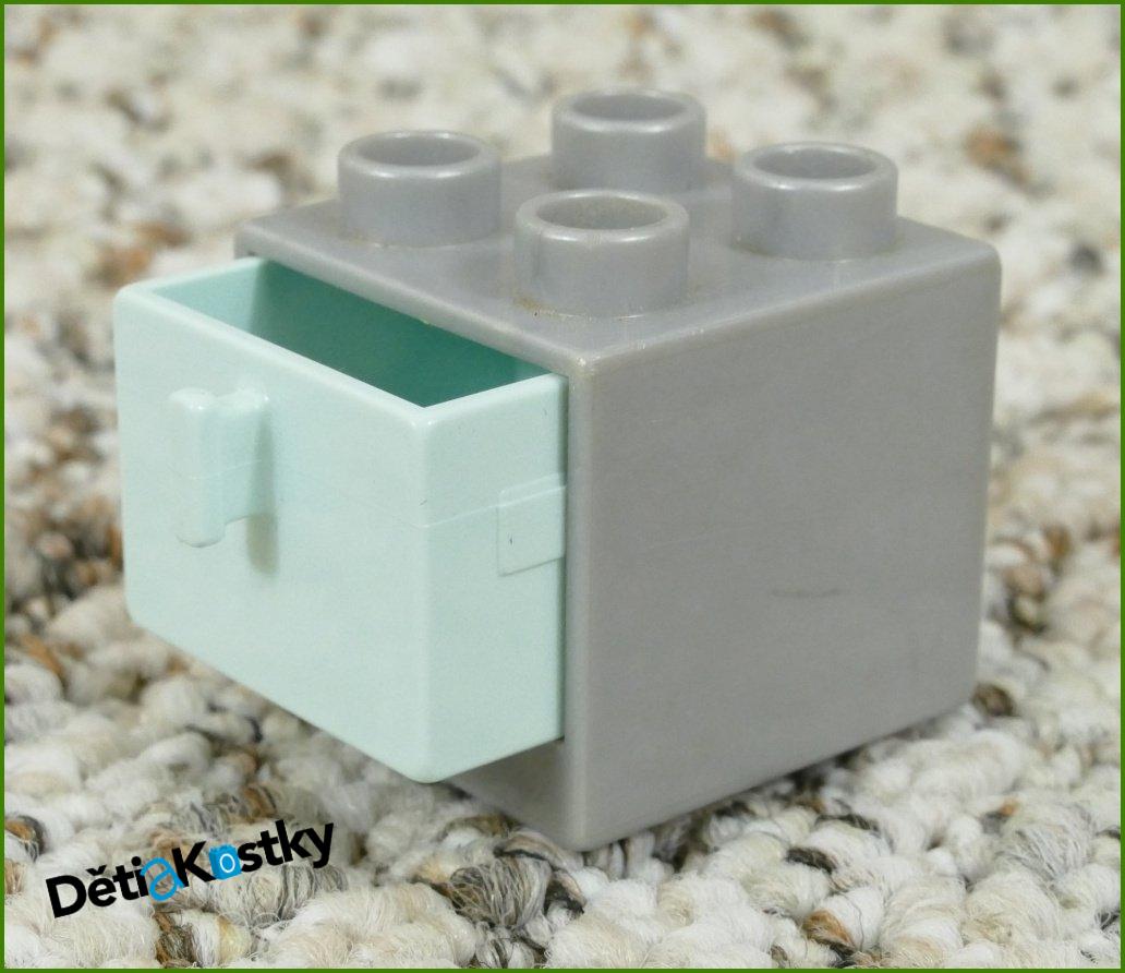 Lego® Duplo® Skříňka Malá Šedá/Světlounce Zelený Šuplík