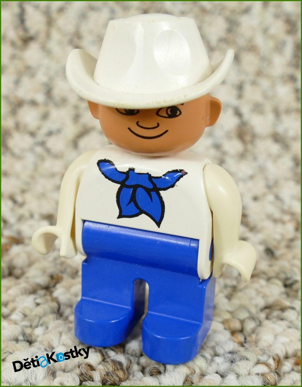 Lego® Duplo® Figurka Kovboj v Bílém s Modrým Šátkem
