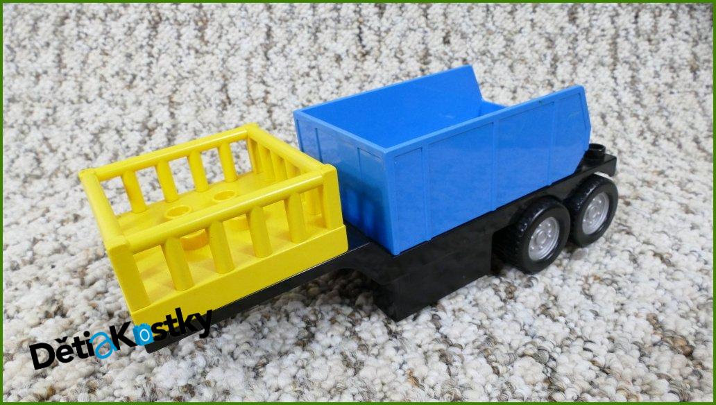 Lego® Duplo® Návěs pro Tahač Černý se Žlutou a Modrou Korbou
