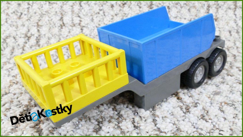 Lego® Duplo® Návěs pro Tahač Šedý se Žlutou a Modrou Korbou
