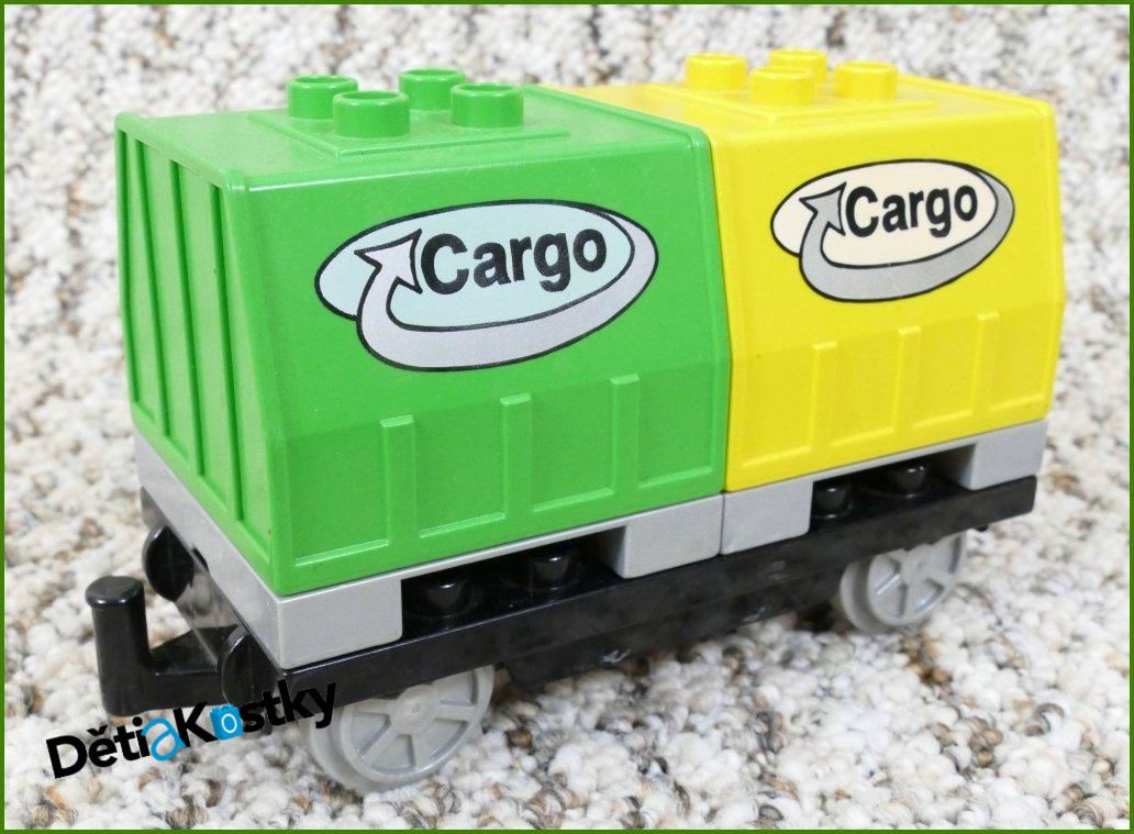 Lego® Duplo® Vagon - Kontejnery Cargo Palety - Žlutý/Zelený