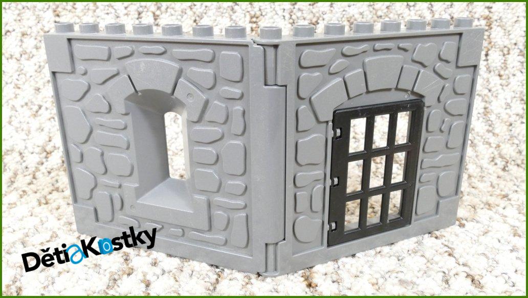 Lego® Duplo® Stěna Hradu Tmavě Šedá - Černá Mříž