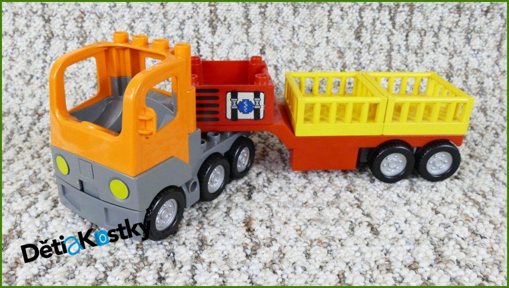 Lego® Duplo® Tahač Oranžový s Návěsem a Kontejnery