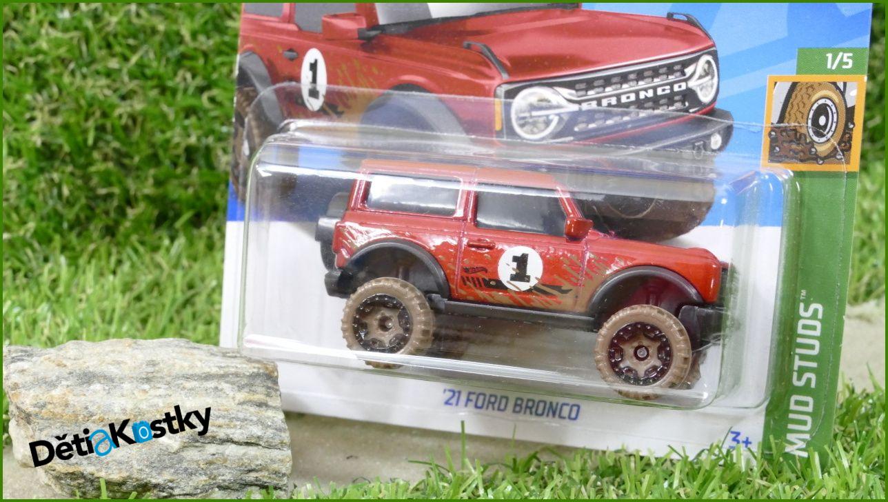 Angličák Model Autíčka Hot Wheels Autíčko ´21 Ford Bronco (MUD STUDS)