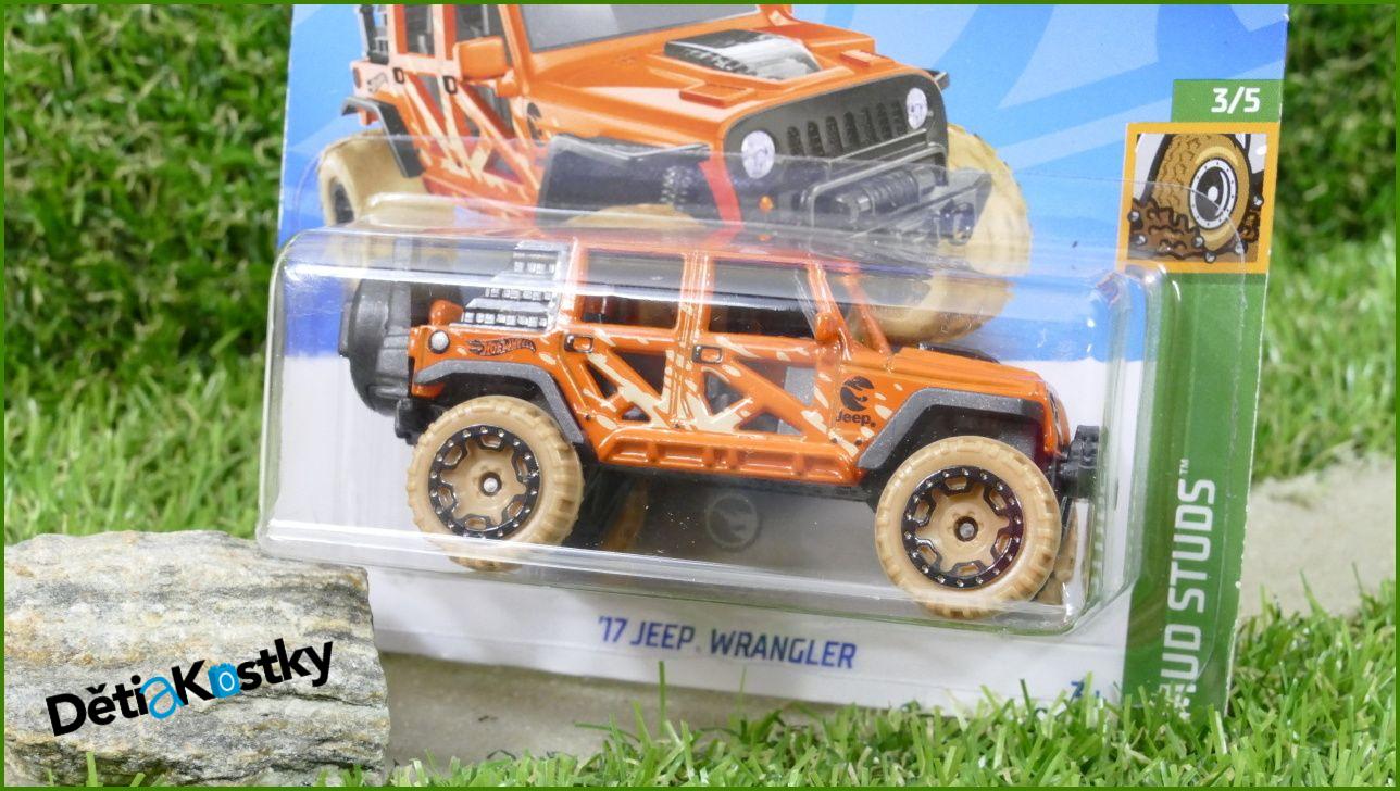 Angličák Model Autíčka Hot Wheels Autíčko ´17 Jeep Wrangler (MUD STUDS)