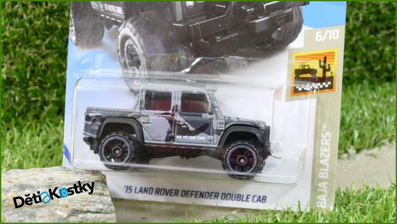 Angličák Model Autíčka Hot Wheels Autíčko ´15 Land Rover Defender Double Cab (BAJA BLAZERS)