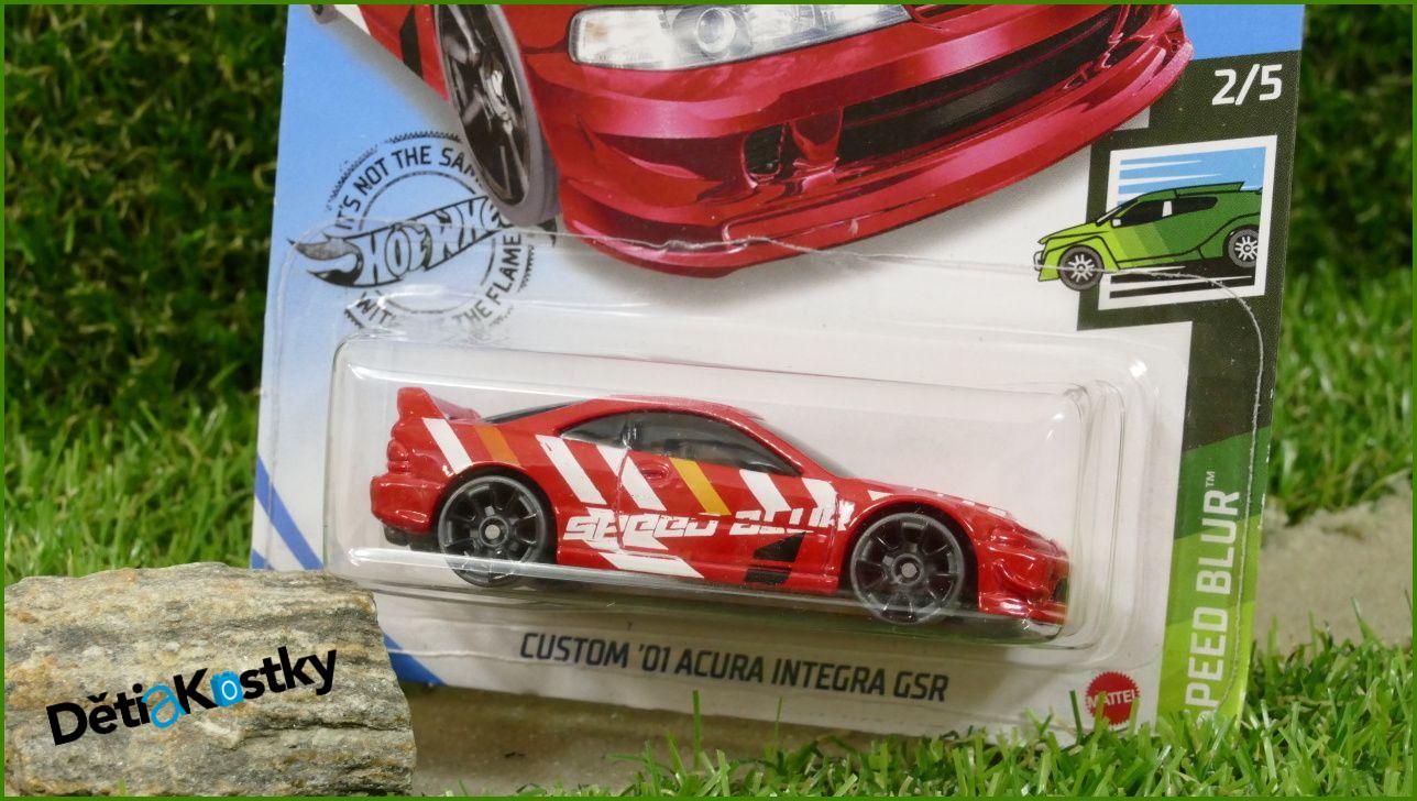Angličák Model Autíčka Hot Wheels Autíčko Custom ´01 Acura Integra GSR (SPEED BLUR)